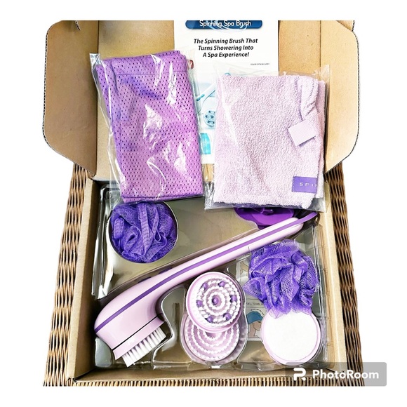 Spin Spa Bath & Body Spin Spa Spinning Spa Body Brush With 5